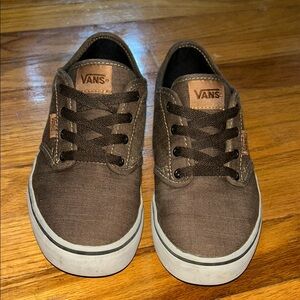 Vans Kids Brown Canvas Low-Top Sneakers with Black Laces